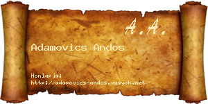 Adamovics Andos névjegykártya
